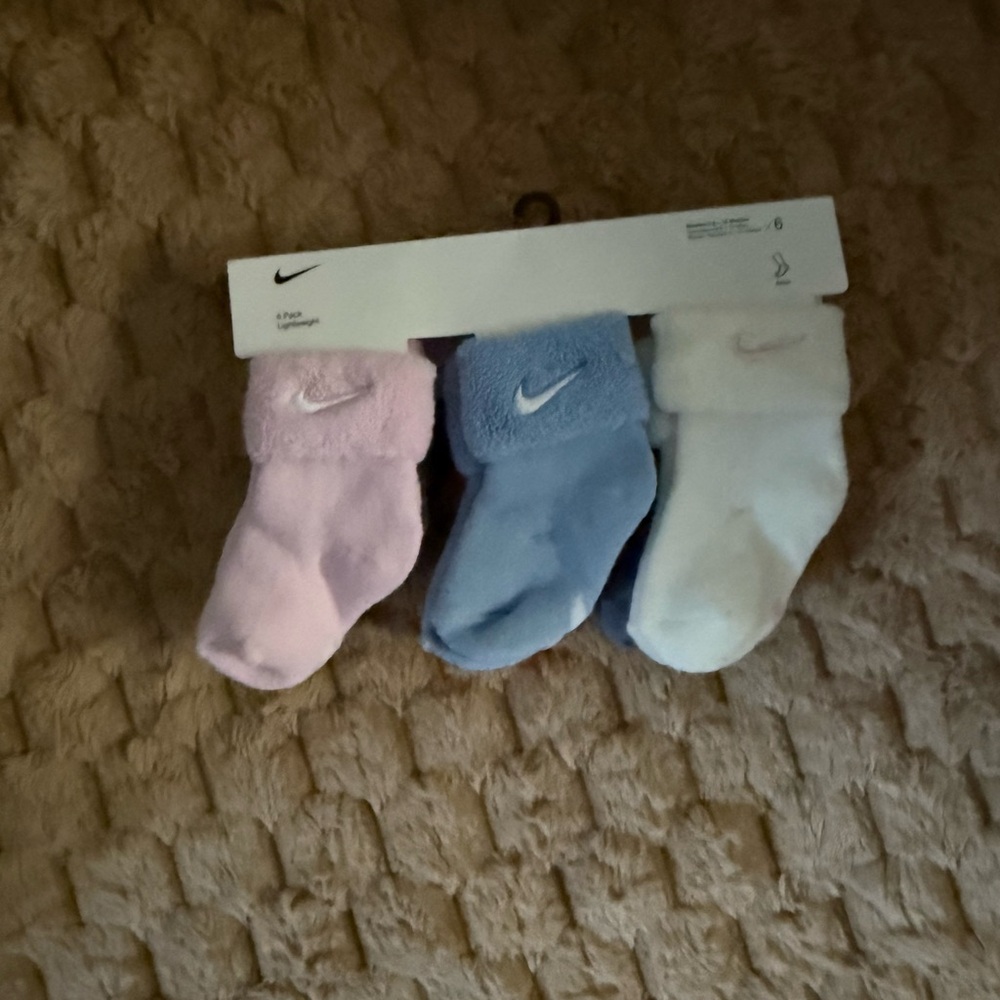 Nike Infant Sock Trio - Pink, Blue, White